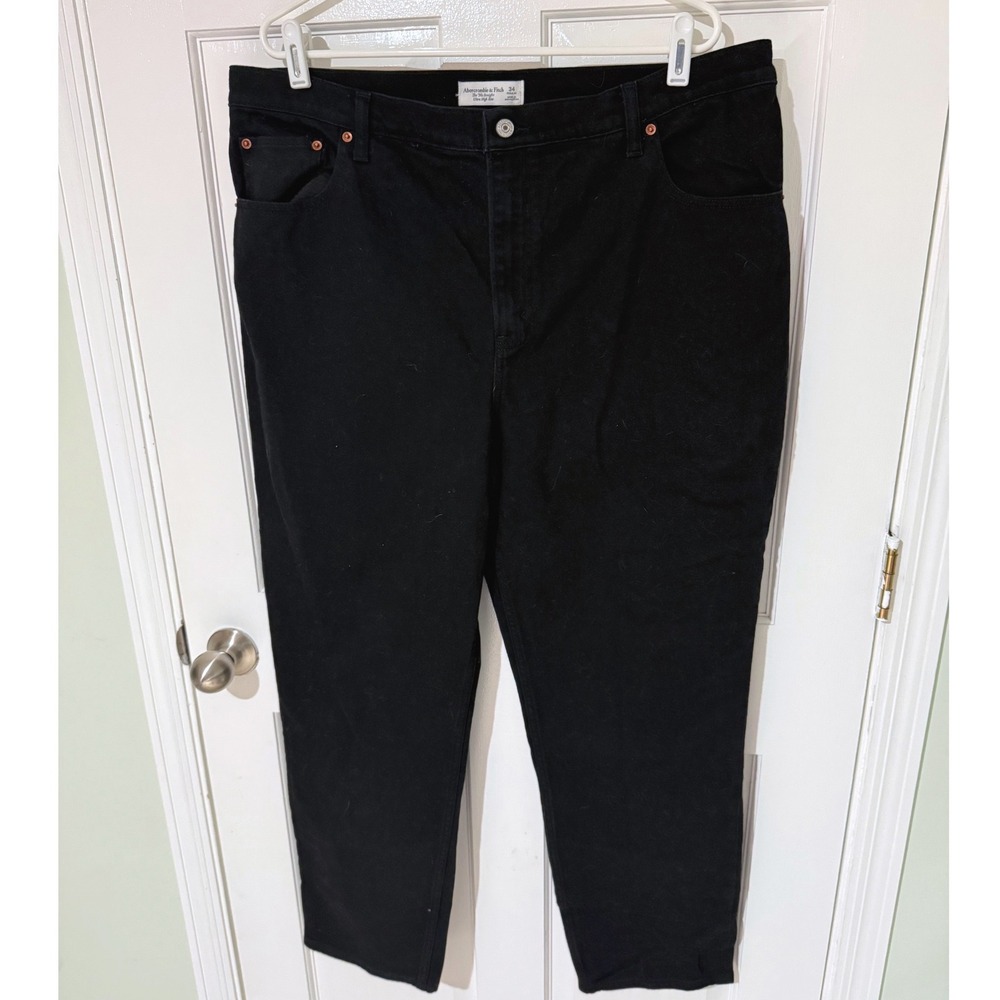 Abercrombie & Fitch The 90s Straight Ultra High Rise Black Jeans Womens 34